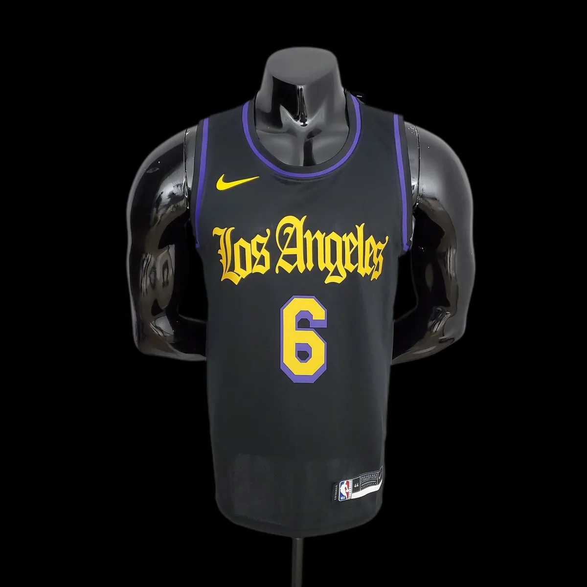 2021 JAMES#6 Los Angeles Lakers Black Latin Black NBA Jersey, foto 1