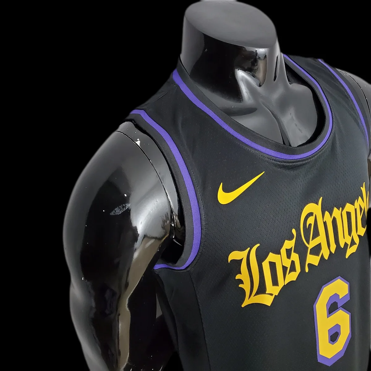 2021 JAMES#6 Los Angeles Lakers Black Latin Black NBA Jersey, foto 5