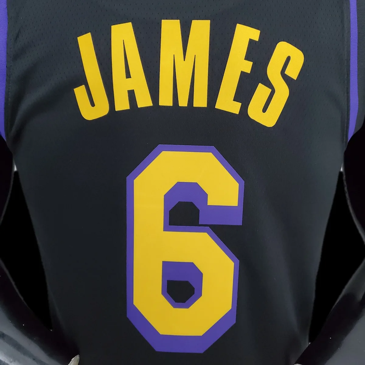 2021 JAMES#6 Los Angeles Lakers Black Latin Black NBA Jersey, foto 6