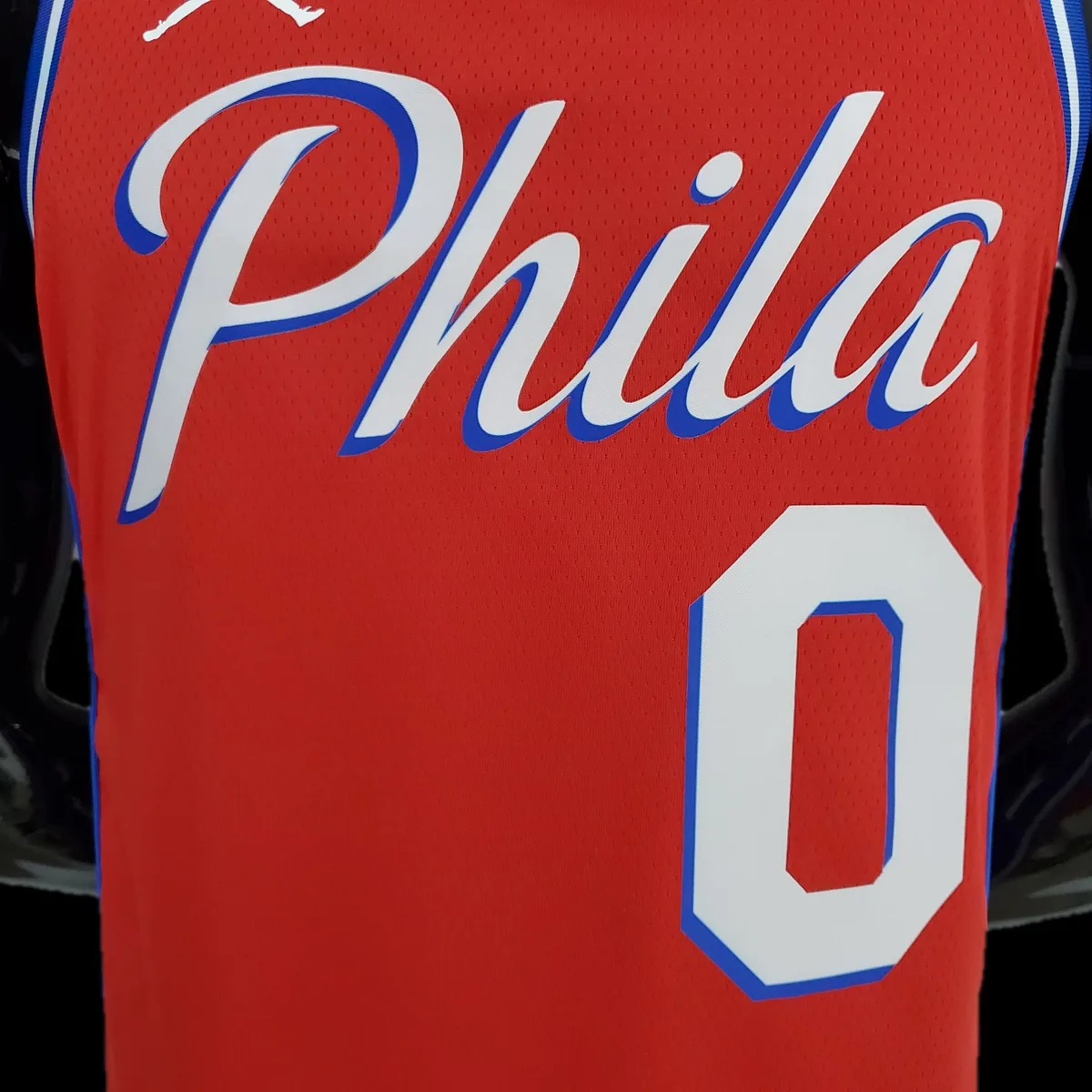 2021 MAXEY#0 76ers Jordan Themed Red NBA Jersey, foto 2