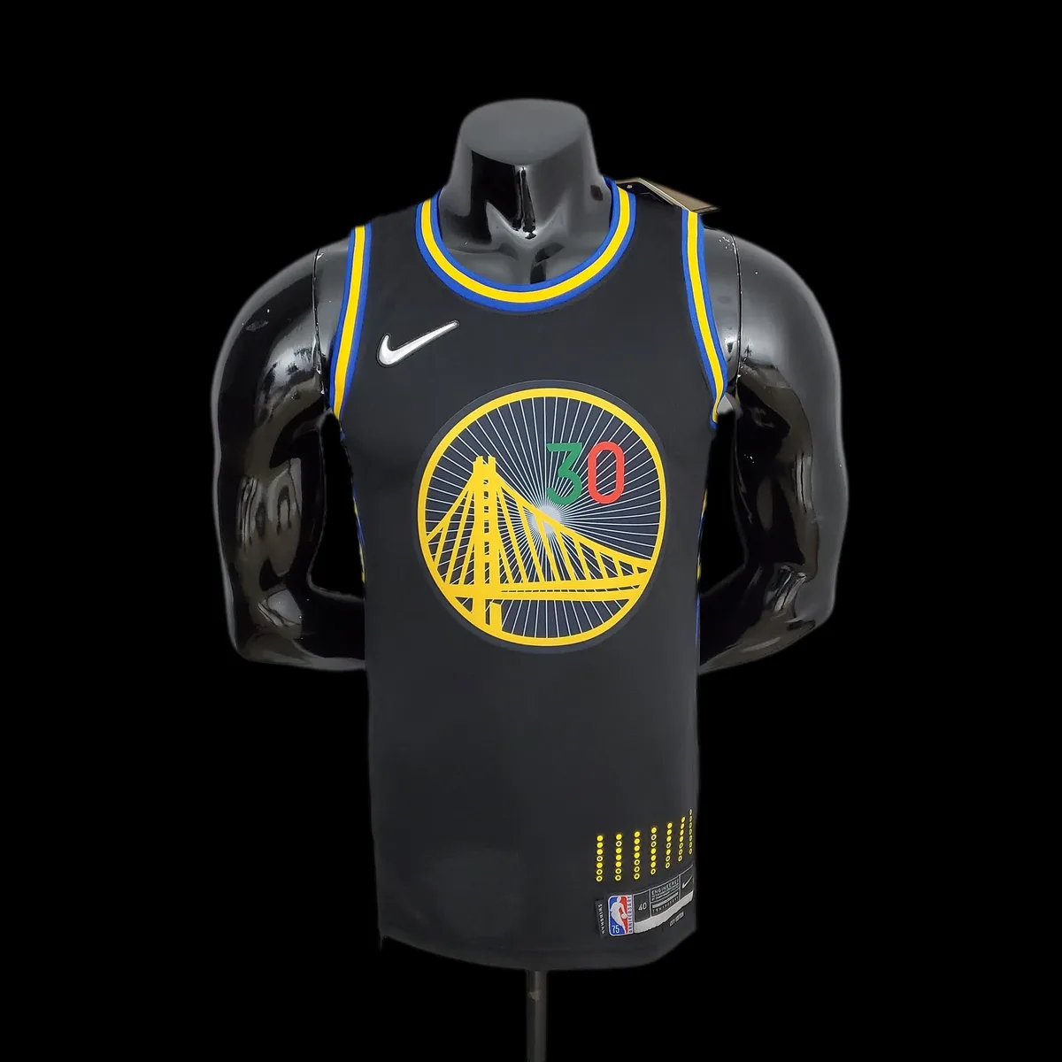 2022 75th Anniversary Golden State Warriors Curry #30 Mexico Edition Black NBA Jersey, foto 1