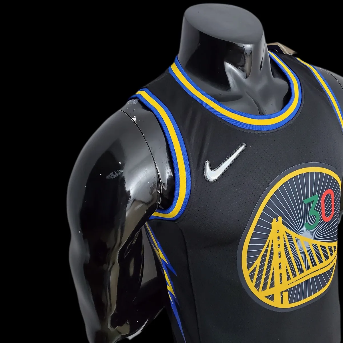 2022 75th Anniversary Golden State Warriors Curry #30 Mexico Edition Black NBA Jersey, foto 3