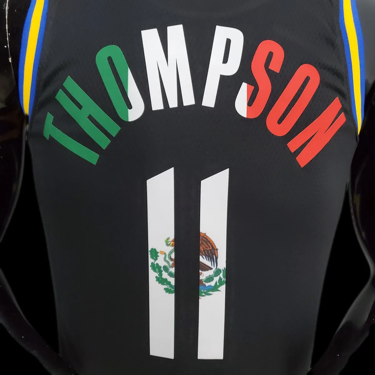 2022 75th Anniversary Golden State Warriors Thompson #11 Mexico Edition Black NBA Jersey, foto 4