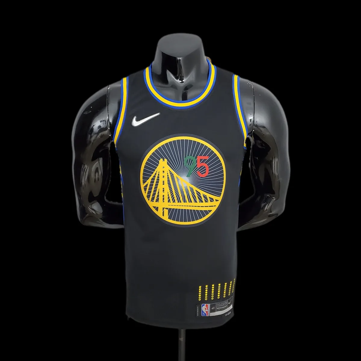 2022 75th Anniversary Golden State Warriors TOSCANO#95 Mexico Edition Black NBA Jersey, foto 1