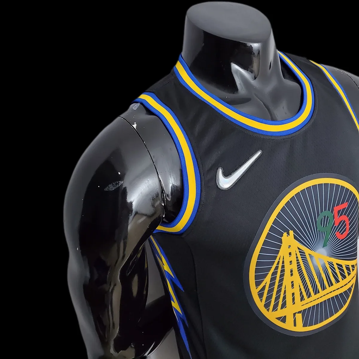 2022 75th Anniversary Golden State Warriors TOSCANO#95 Mexico Edition Black NBA Jersey, foto 4