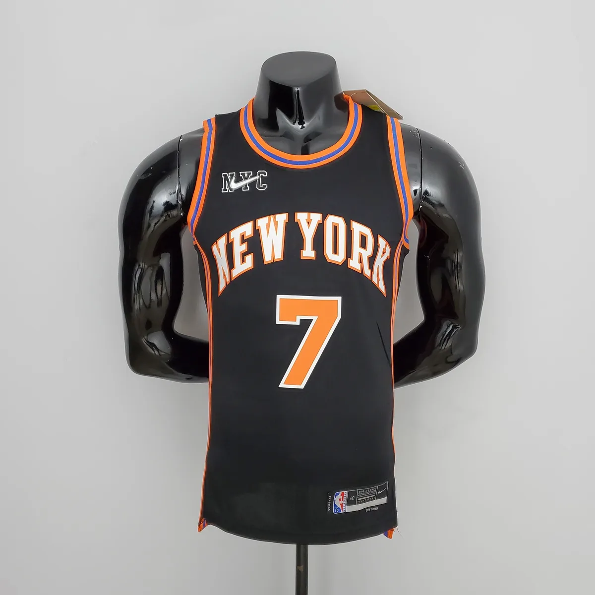2022 Season Anthony#7 Knicks Urban Edition Black NBA Jersey, foto 1