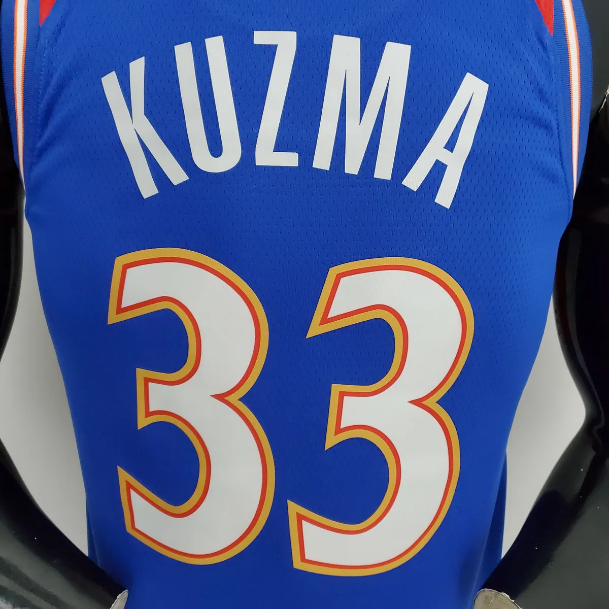 2022 Season Kuzma #33 Talent City Edition Blue Red NBA Jersey, foto 4