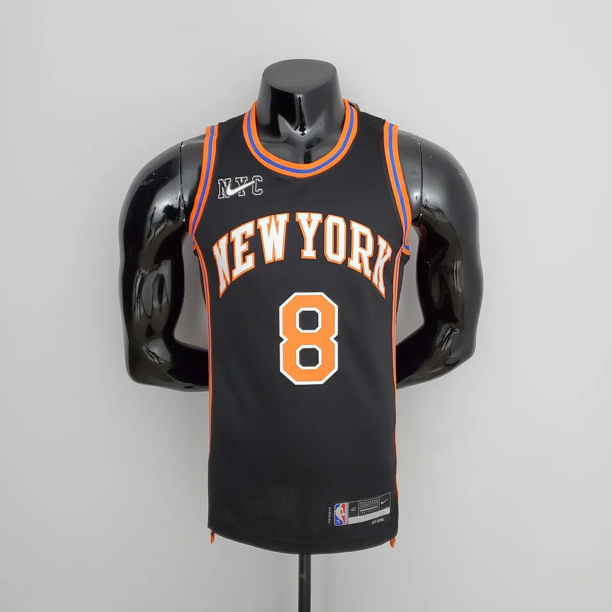 2022 Season Walker #8 Knicks Urban Edition Black NBA Jersey, foto 1