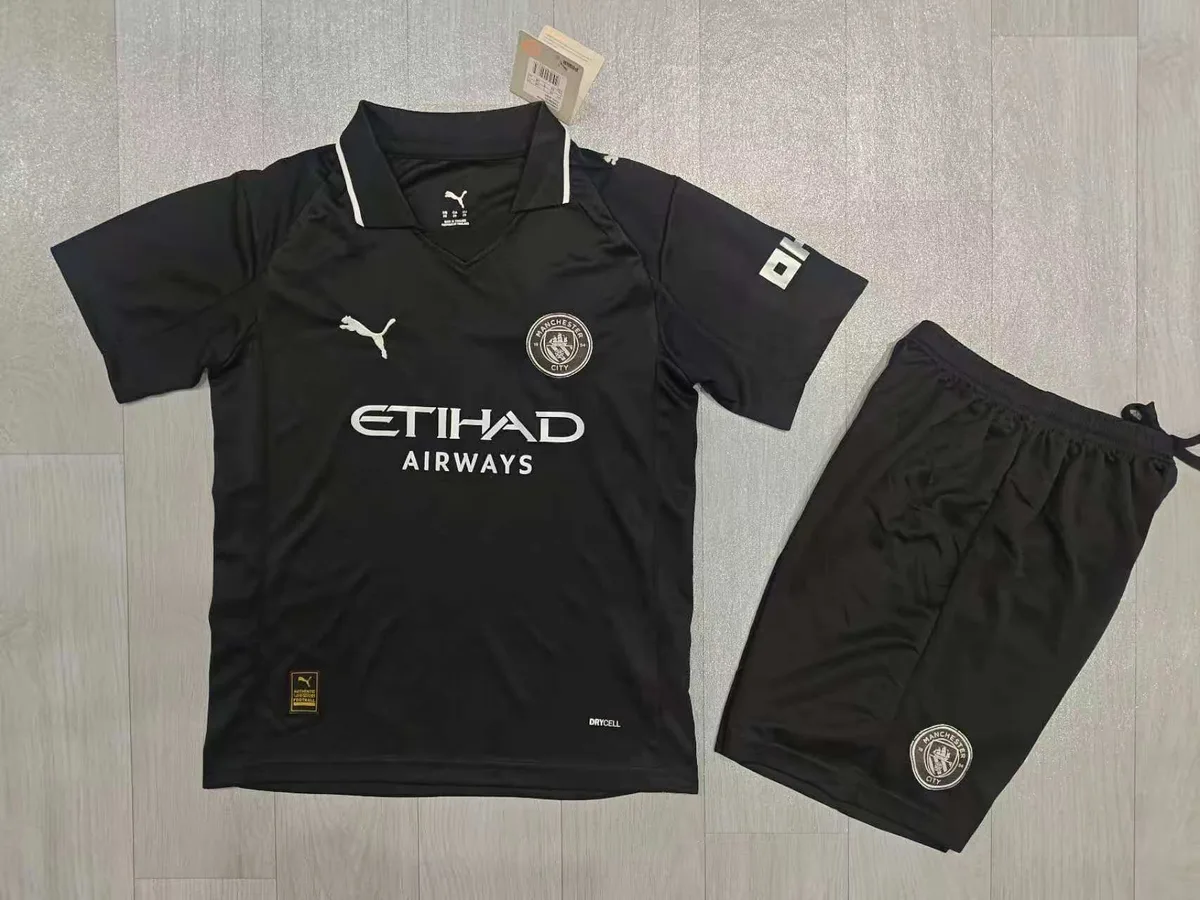 2025/26 Manchester City Away Black Kids Kit, foto 1