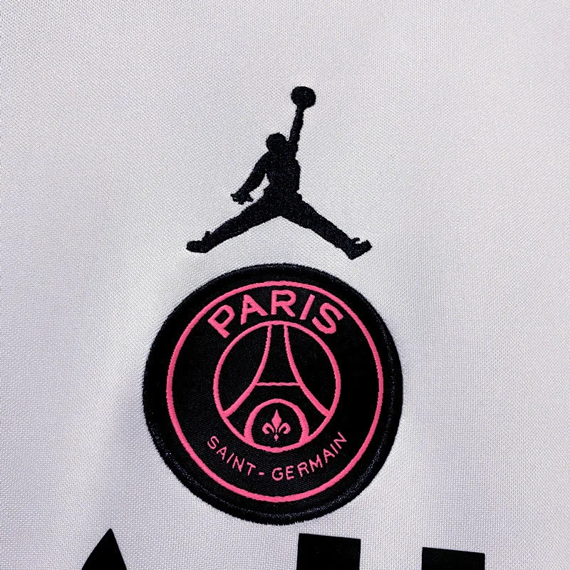 21/22 PSG white pre-match training suit pink sleeves, foto 6