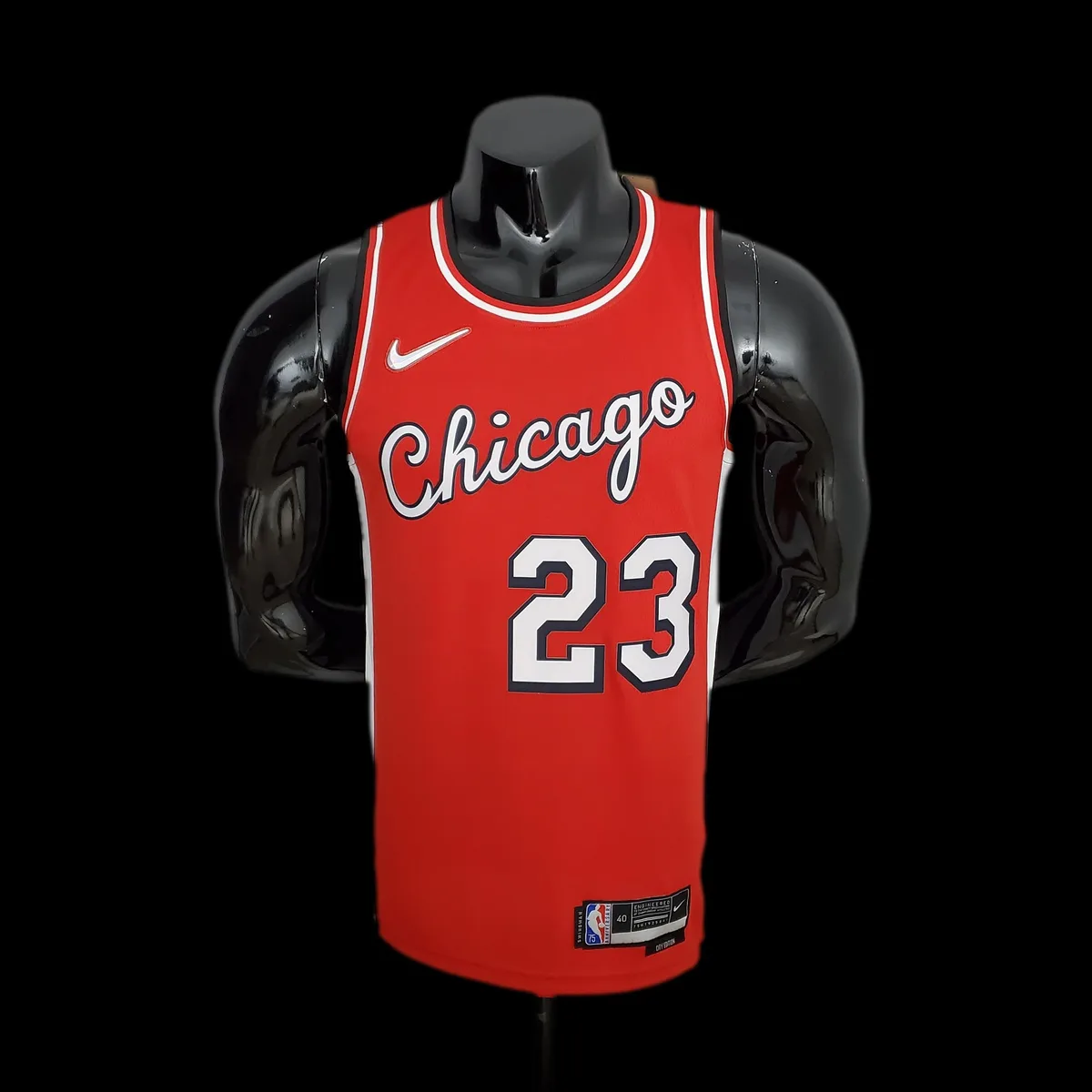 75th Anniversary 2022 Season Chicago Bulls JDRDAN#23 City Edition Red NBA Jersey, foto 1