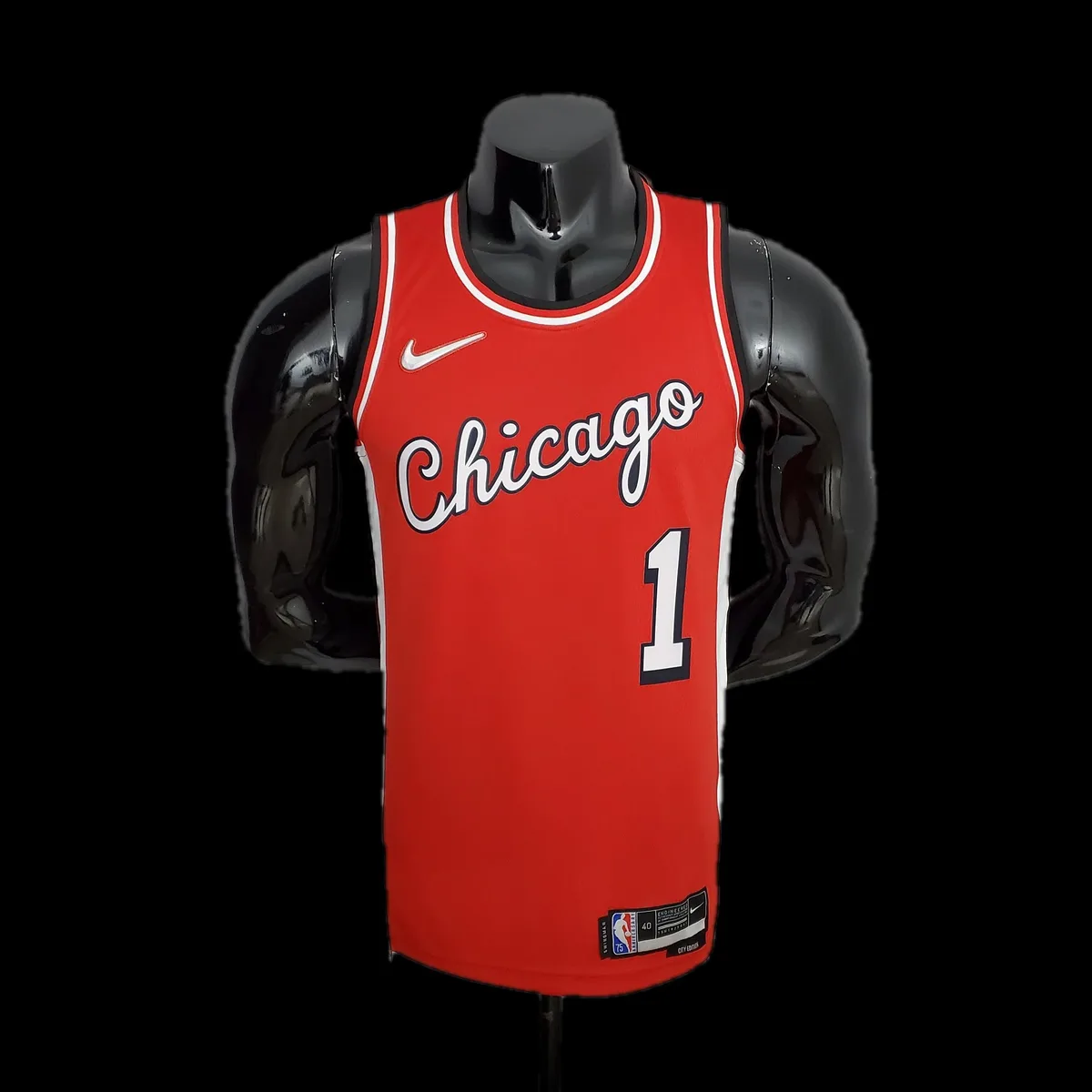 75th Anniversary 2022 Season Chicago Bulls ROSE#1 City Edition Red NBA Jersey, foto 1