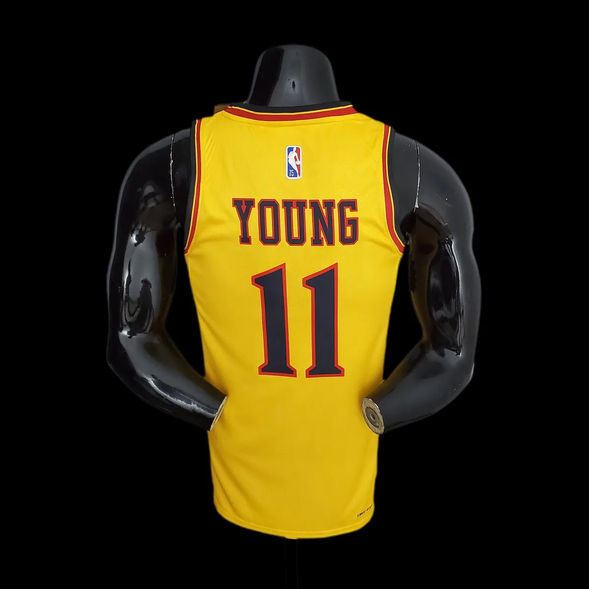 75th Anniversary 2202 Season Atlanta Hawks City Edition Yellow NBA Jersey, foto 2