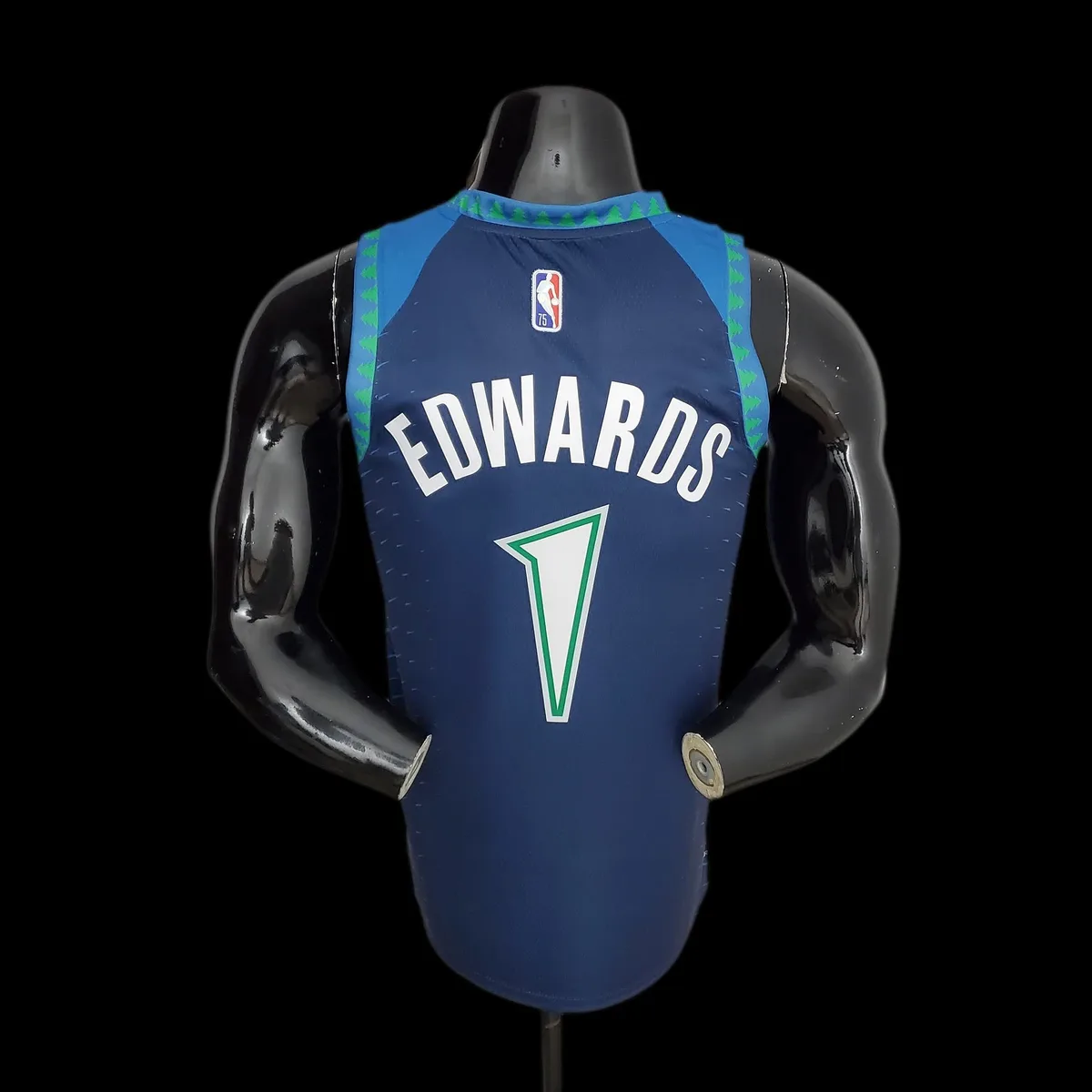 75th Anniversary 2202 Season EDWARDS#1 Minnesota Timberwolves City Edition Blue NBA Jersey, foto 4