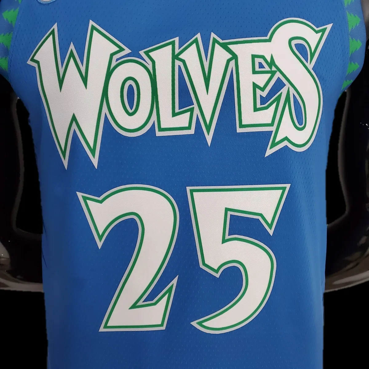 75th Anniversary 2202 Season ROSE#25 Minnesota Timberwolves City Edition Blue NBA Jersey, foto 4