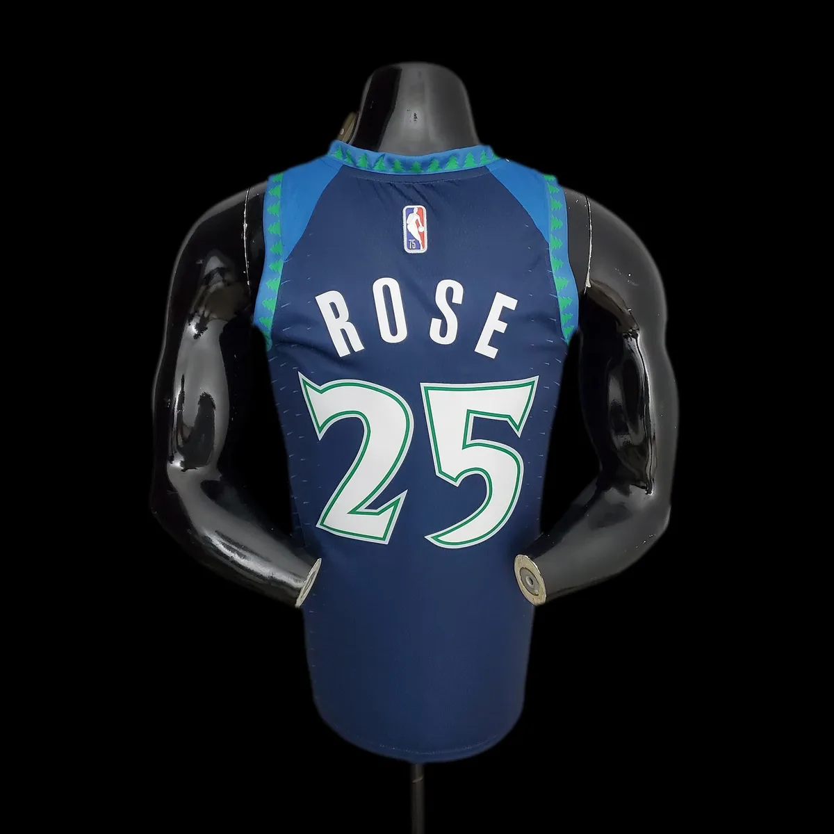 75th Anniversary 2202 Season ROSE#25 Minnesota Timberwolves City Edition Blue NBA Jersey, foto 5