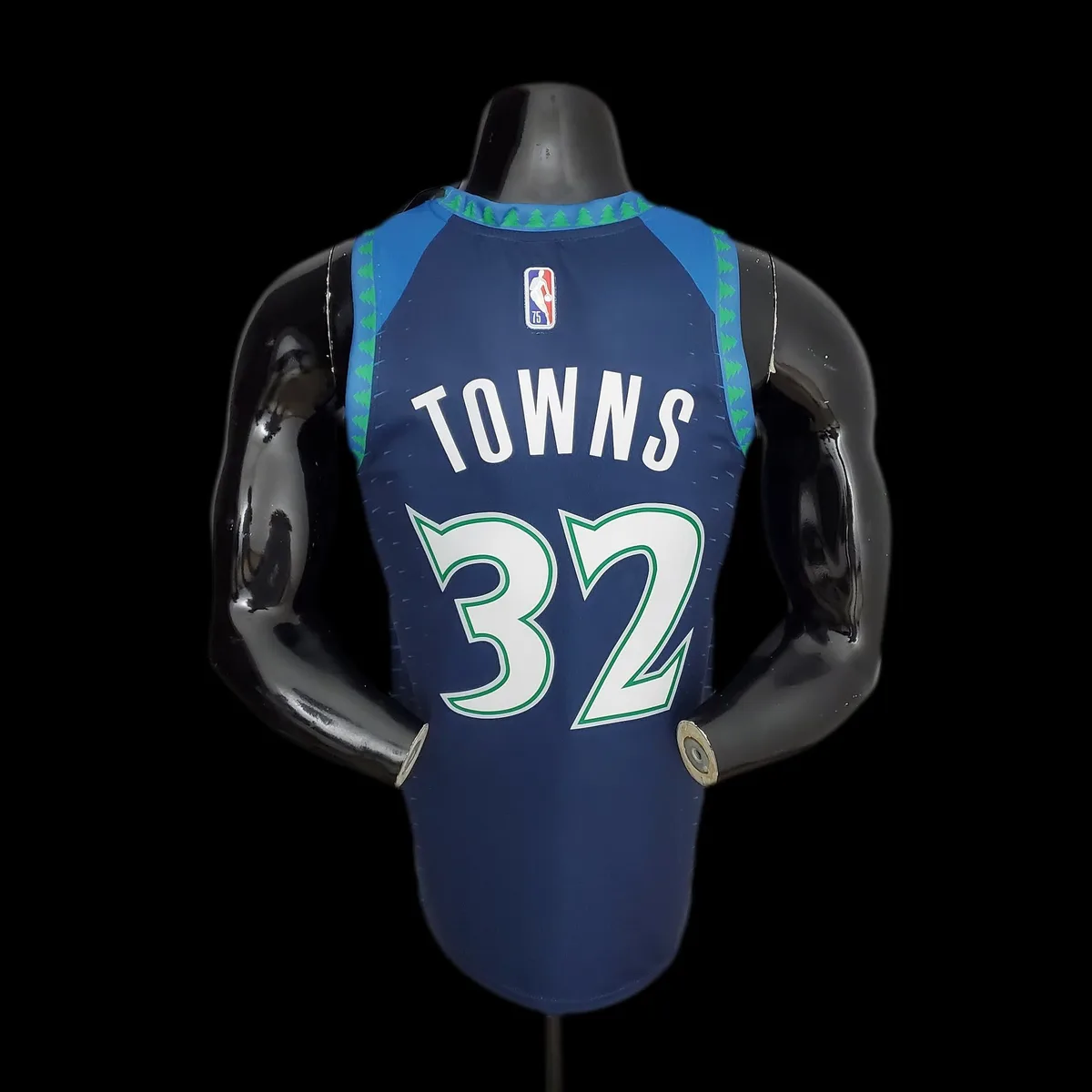 75th Anniversary 2202 Season TOWNS#32 Minnesota Timberwolves City Edition Blue NBA Jersey, foto 2