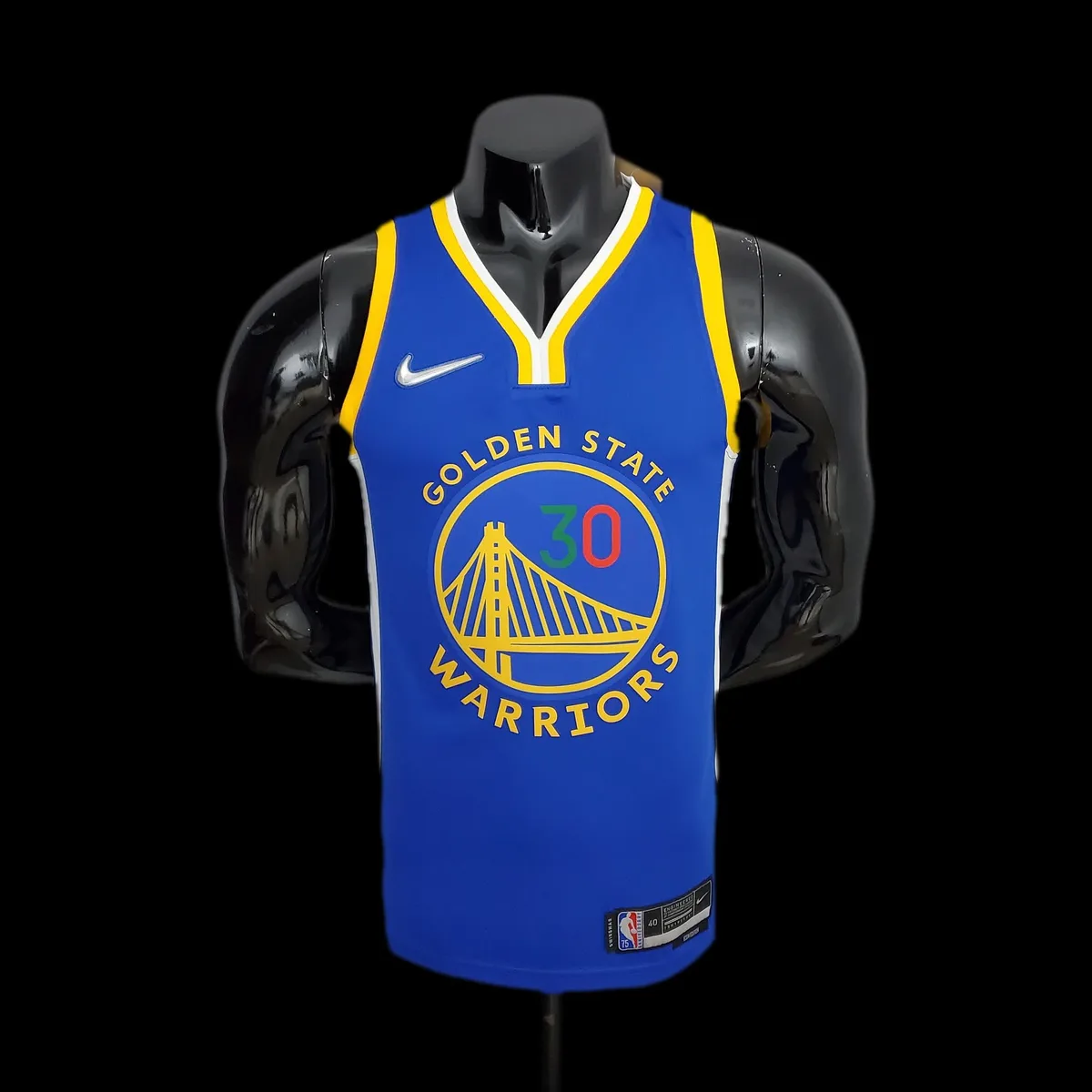 75th Anniversary Golden State Warriors Curry #30 Mexico Edition Blue NBA Jersey, foto 1