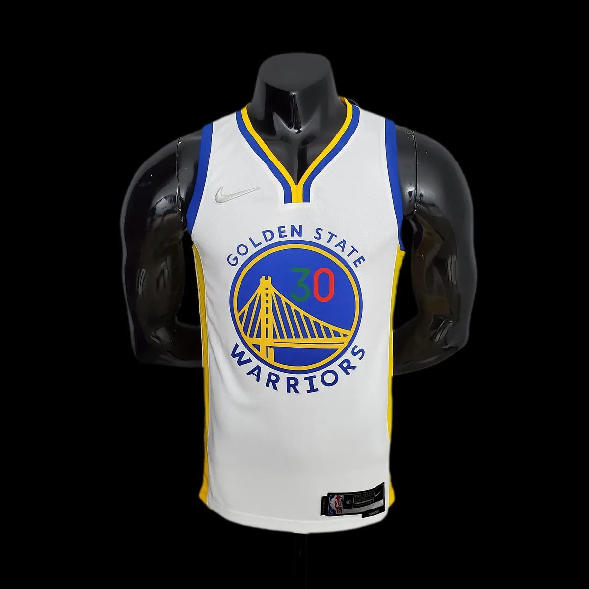 75th Anniversary Golden State Warriors Curry #30 Mexico Edition White NBA Jersey, foto 1