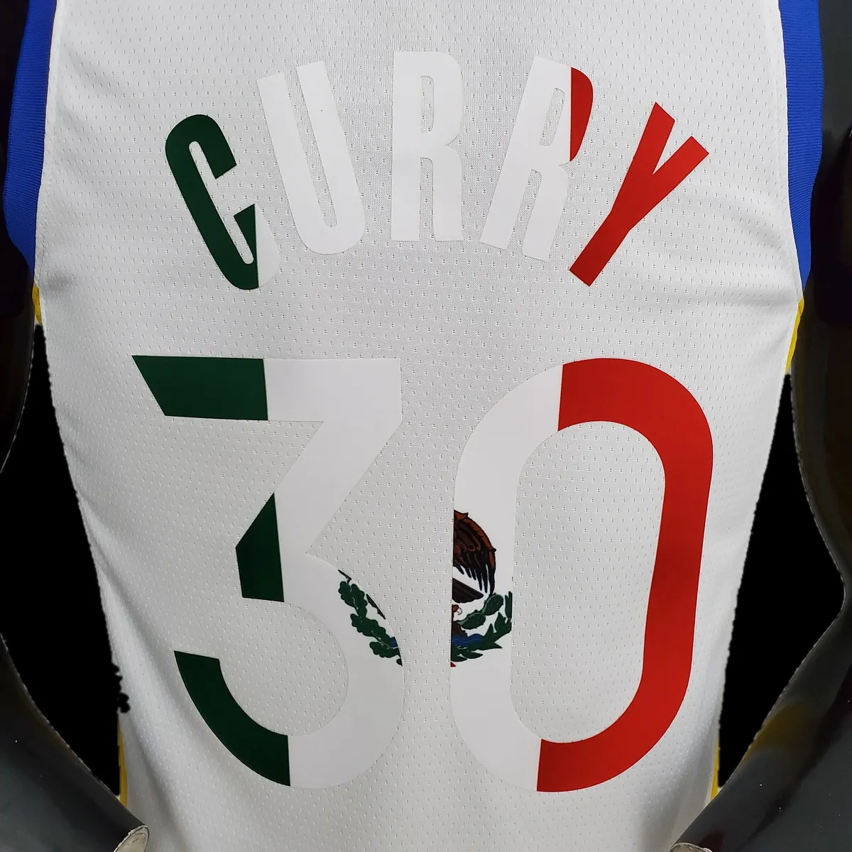 75th Anniversary Golden State Warriors Curry #30 Mexico Edition White NBA Jersey, foto 2