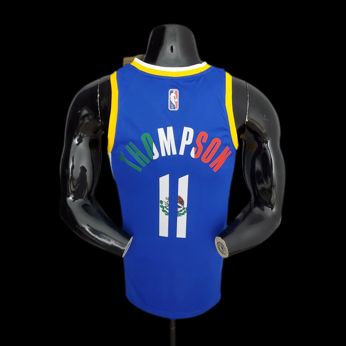 75th Anniversary Golden State Warriors Thompson #11 Mexico Edition Blue NBA Jersey, foto 4