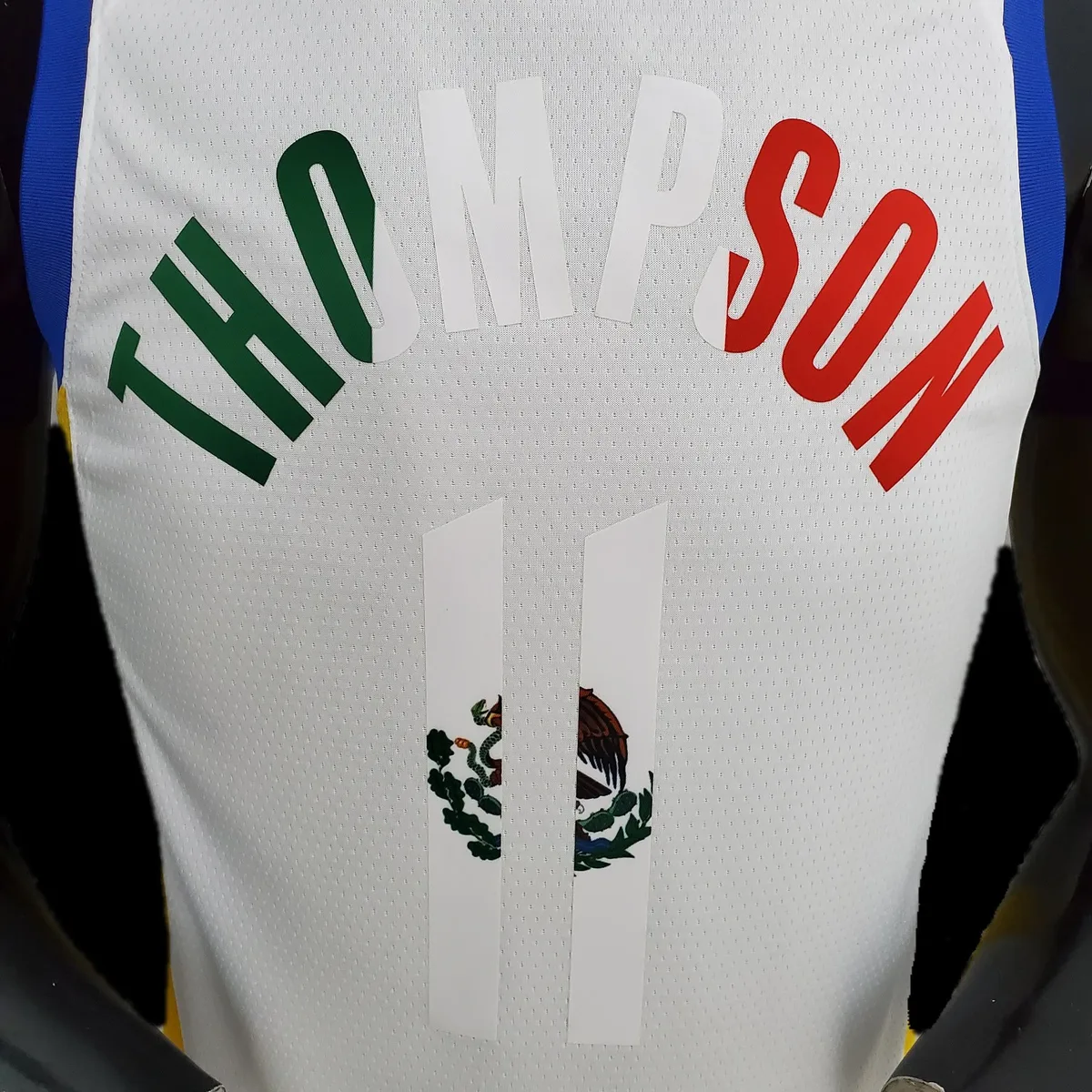 75th Anniversary Golden State Warriors Thompson #11 Mexico Edition White NBA Jersey, foto 6