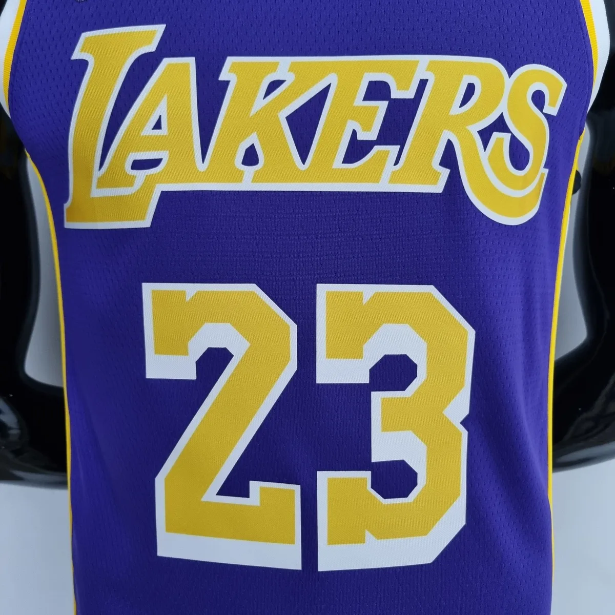 75th Anniversary James #23 Los Angeles Lakers Jordan Purple NBA Jersey, foto 3
