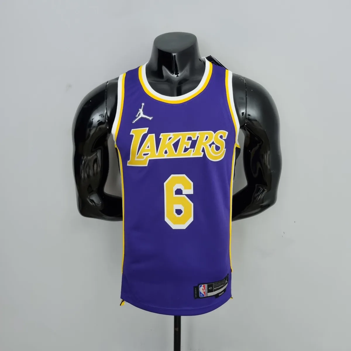 75th Anniversary James #6 Los Angeles Lakers Jordan Purple NBA Jersey, foto 1