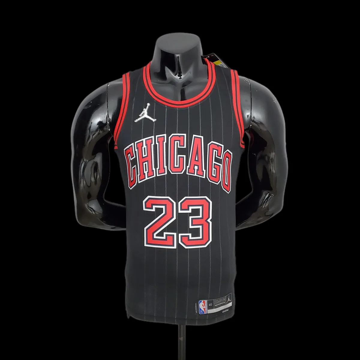 75th Anniversary Jordan #23 Bulls Flyers Black NBA Jersey, foto 1