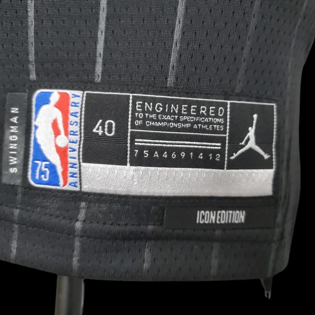 75th Anniversary Jordan #23 Bulls Flyers Black NBA Jersey, foto 6