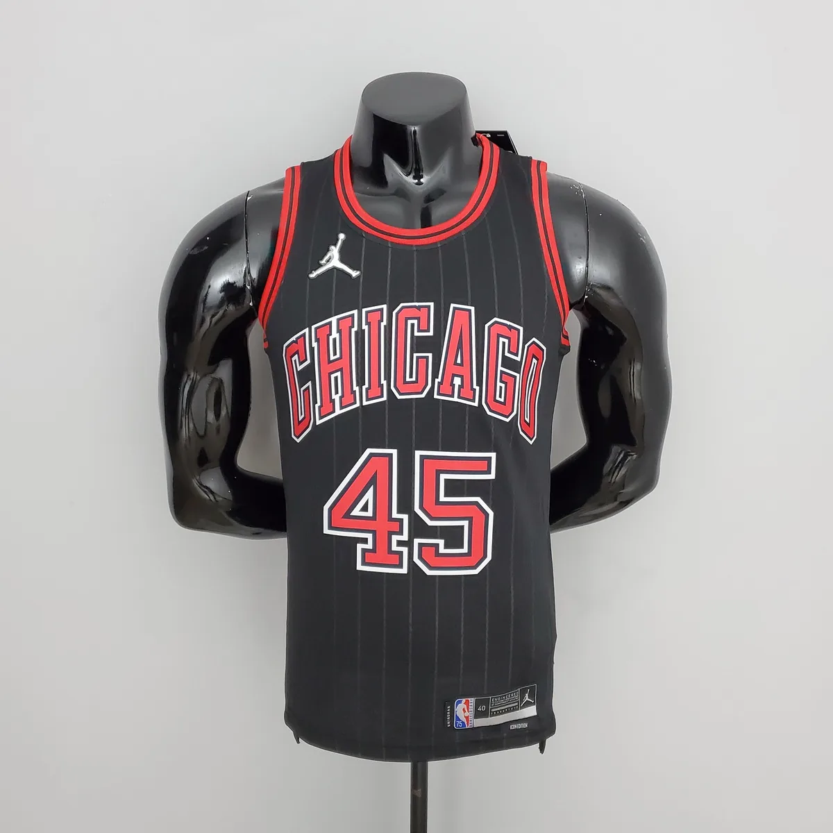 75th Anniversary Jordan #45 Bulls Flyers Black NBA Jersey, foto 1