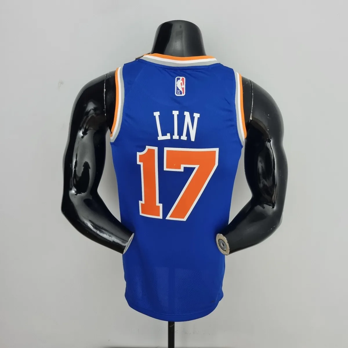 75th Anniversary Lin #17 New York Knicks Blue NBA Jersey, foto 5