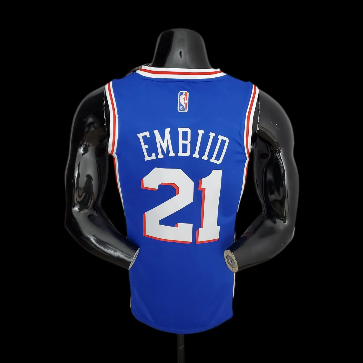 75th Anniversary Philadelphia 76ers EMBIID#21 Blue NBA Jersey S-XXL, foto 2