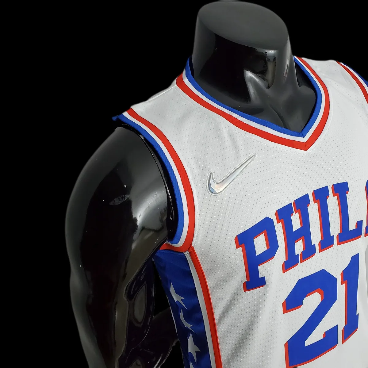 75th Anniversary Philadelphia 76ers EMBIID#21 White NBA Jersey S-XXL, foto 3