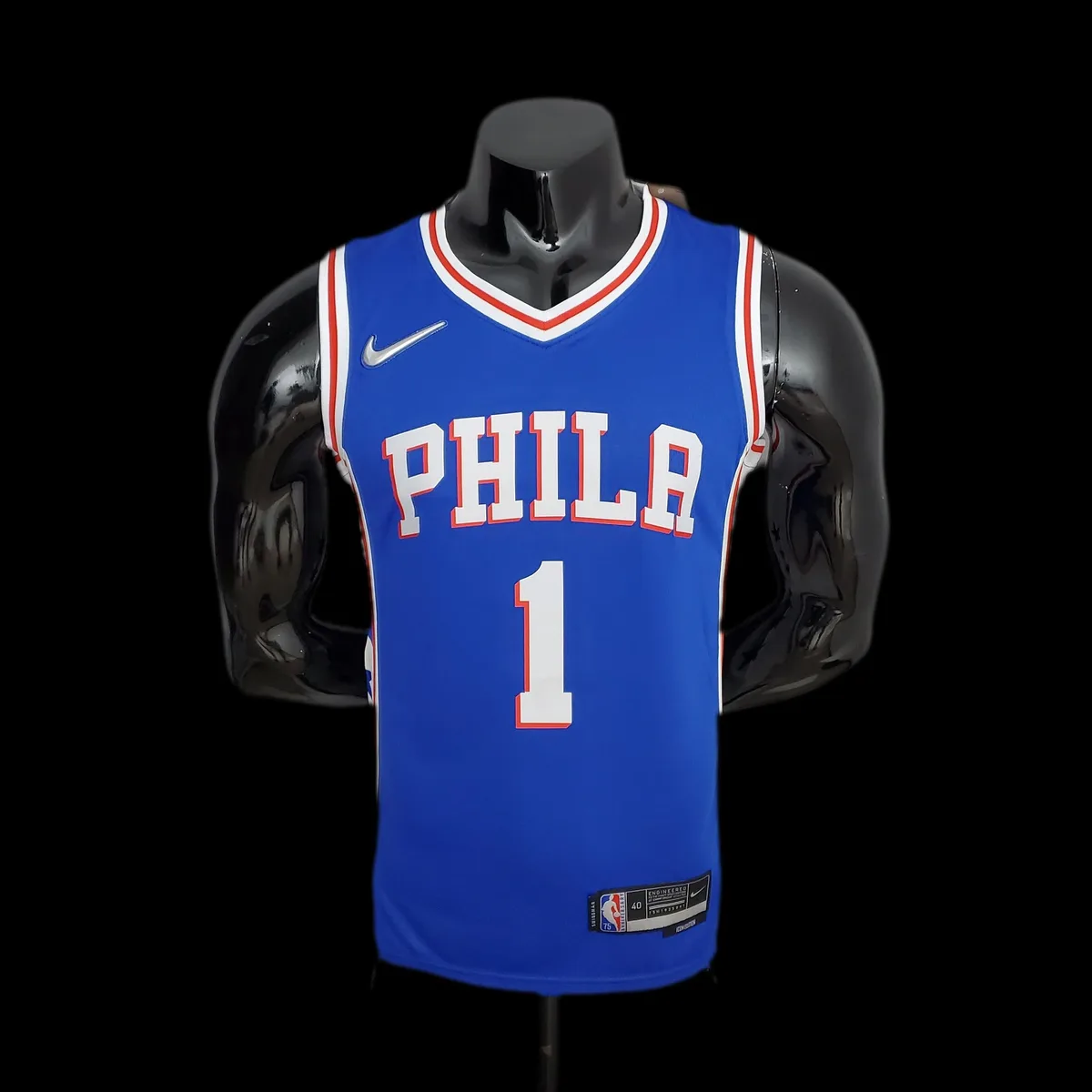 75th Anniversary Philadelphia 76ers HARDEN#1 Blue NBA Jersey, foto 1