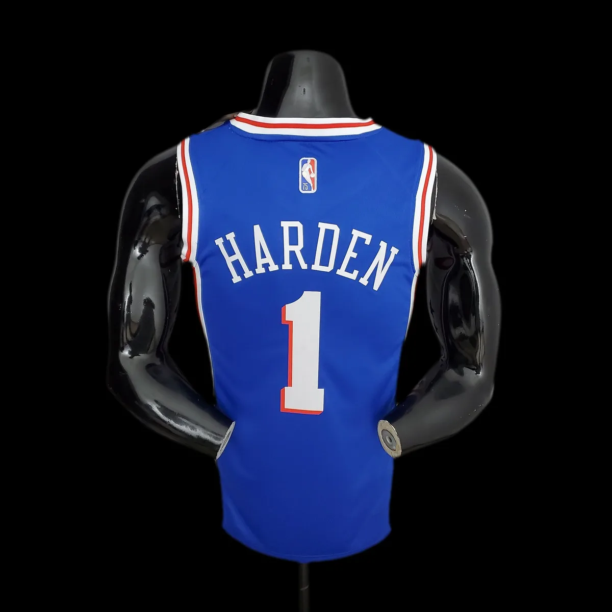 75th Anniversary Philadelphia 76ers HARDEN#1 Blue NBA Jersey, foto 3