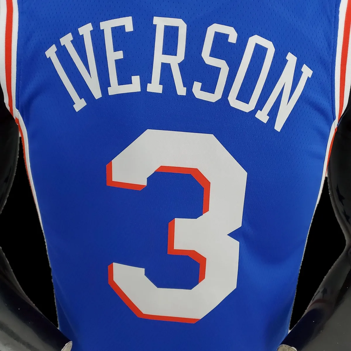 75th Anniversary Philadelphia 76ers IVERSON#3 Blue NBA Jersey S-XXL, foto 4