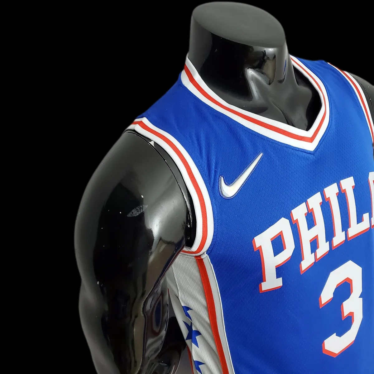 75th Anniversary Philadelphia 76ers IVERSON#3 Blue NBA Jersey S-XXL, foto 5