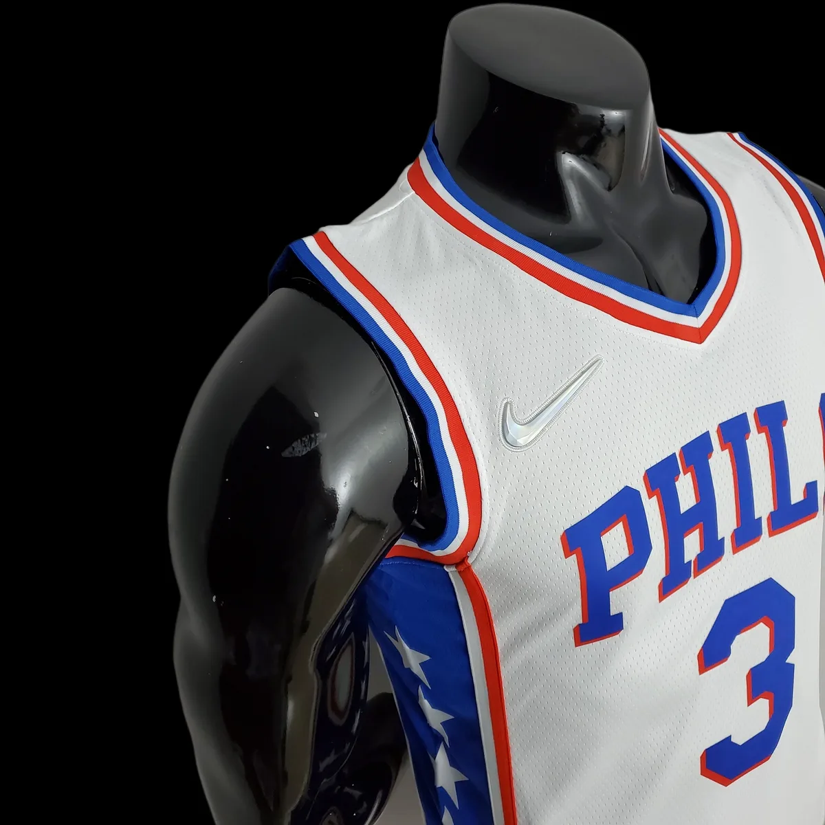 75th Anniversary Philadelphia 76ers IVERSON#3 White NBA Jersey S-XXL, foto 3