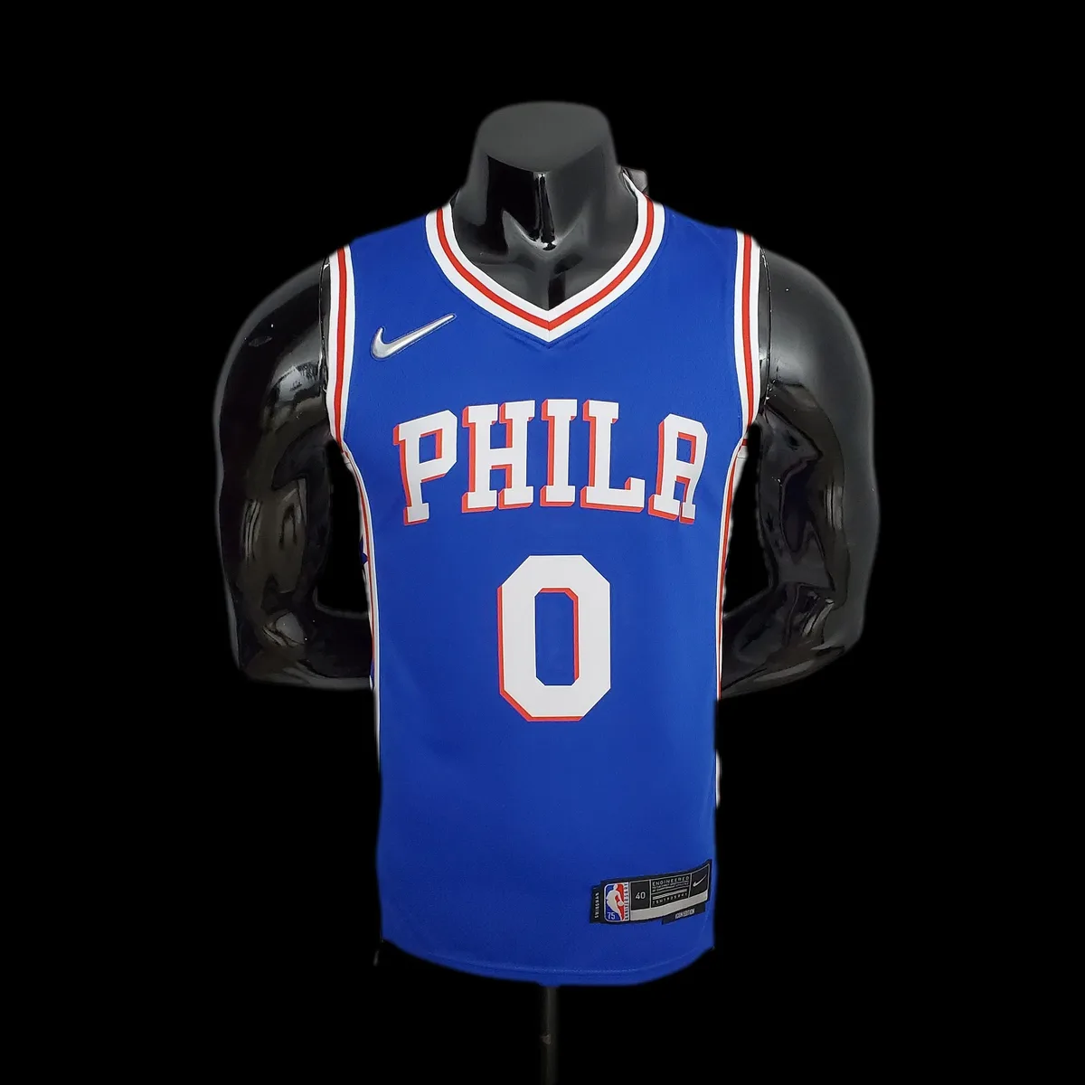 75th Anniversary Philadelphia 76ers MAXEY#0 Blue NBA Jersey, foto 1