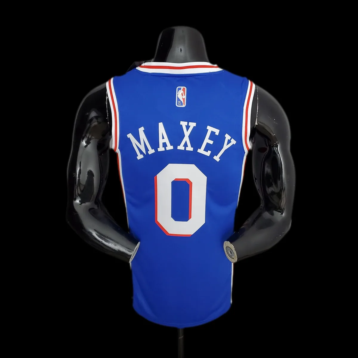 75th Anniversary Philadelphia 76ers MAXEY#0 Blue NBA Jersey, foto 3