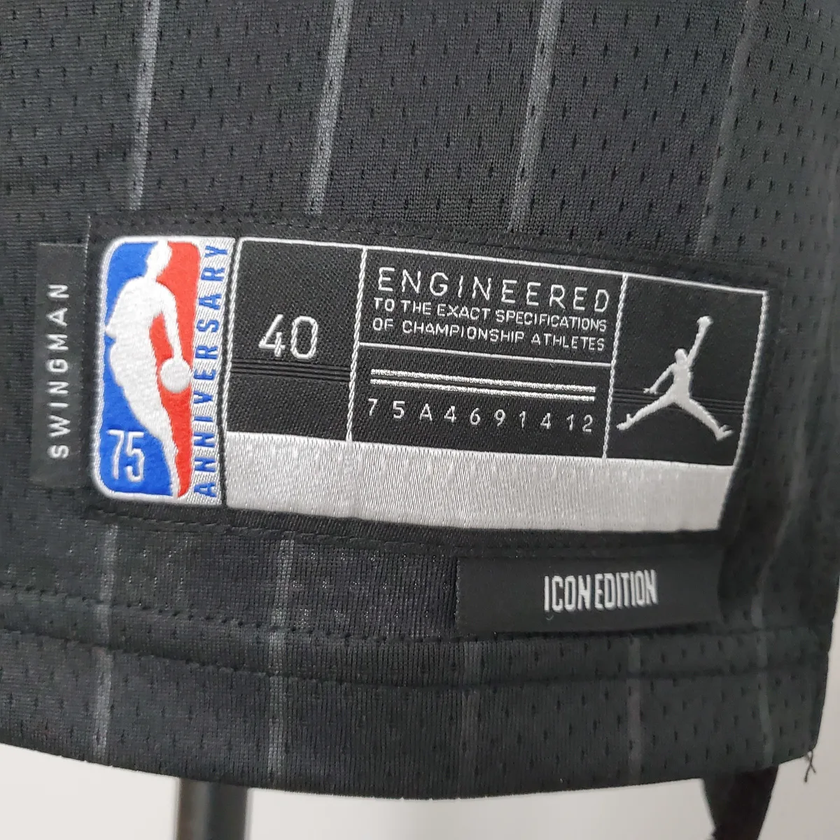 75th Anniversary Pippen#33 Bulls Flyers Black NBA Jersey, foto 6