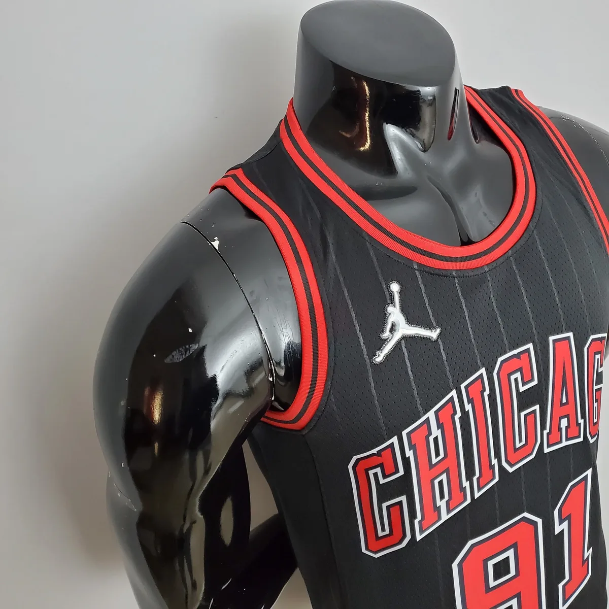 75th Anniversary Rodman#91 Bulls Flyers Black NBA Jersey, foto 2