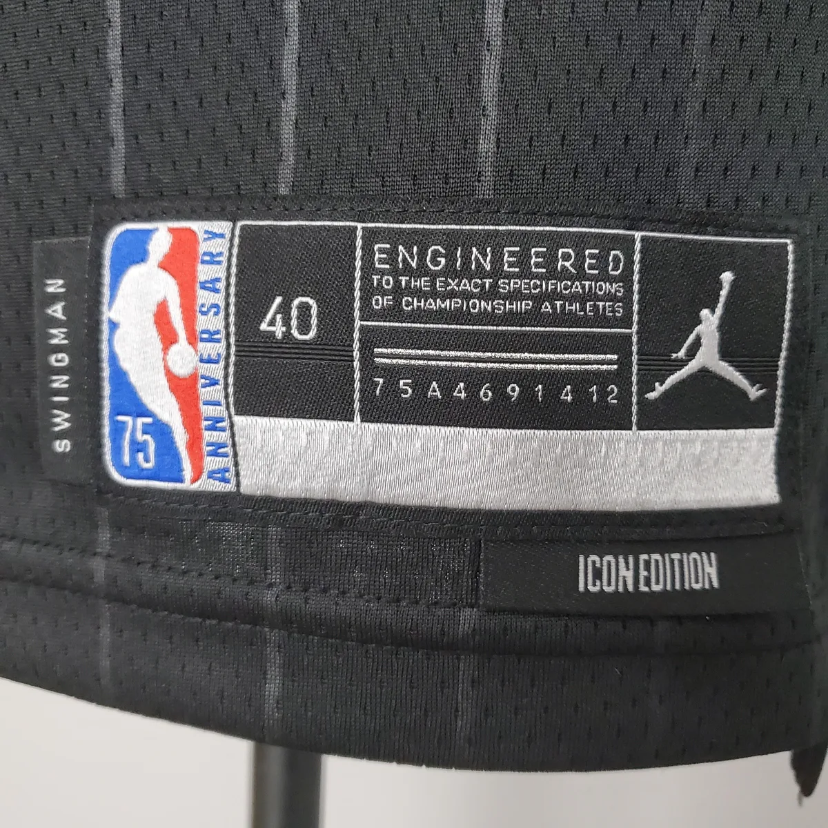75th Anniversary Rodman#91 Bulls Flyers Black NBA Jersey, foto 3