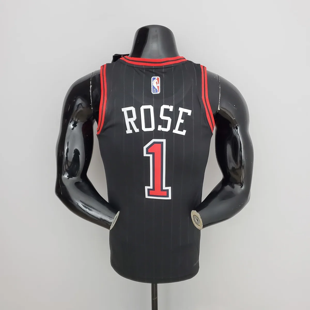 75th Anniversary Rose #1 Bulls Flyers Black NBA Jersey, foto 3