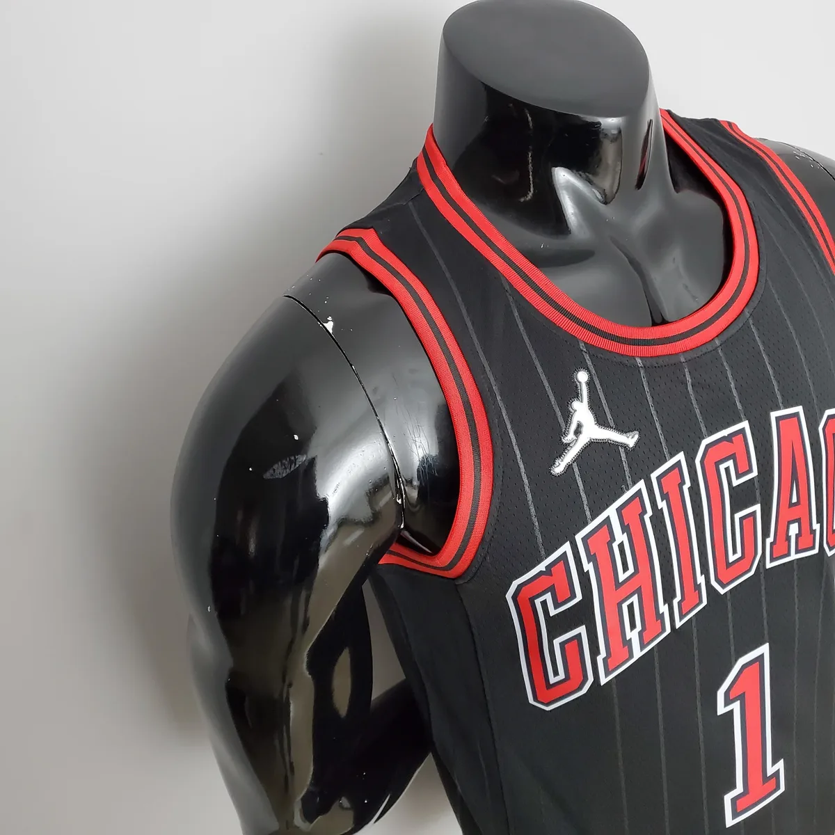 75th Anniversary Rose #1 Bulls Flyers Black NBA Jersey, foto 4
