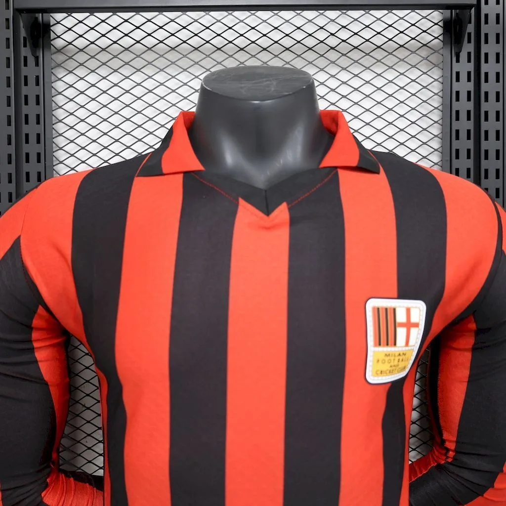 AC Milan 2024/25 125th Anniversary Edition Retro Long Sleeves Jersey Player Version, foto 3