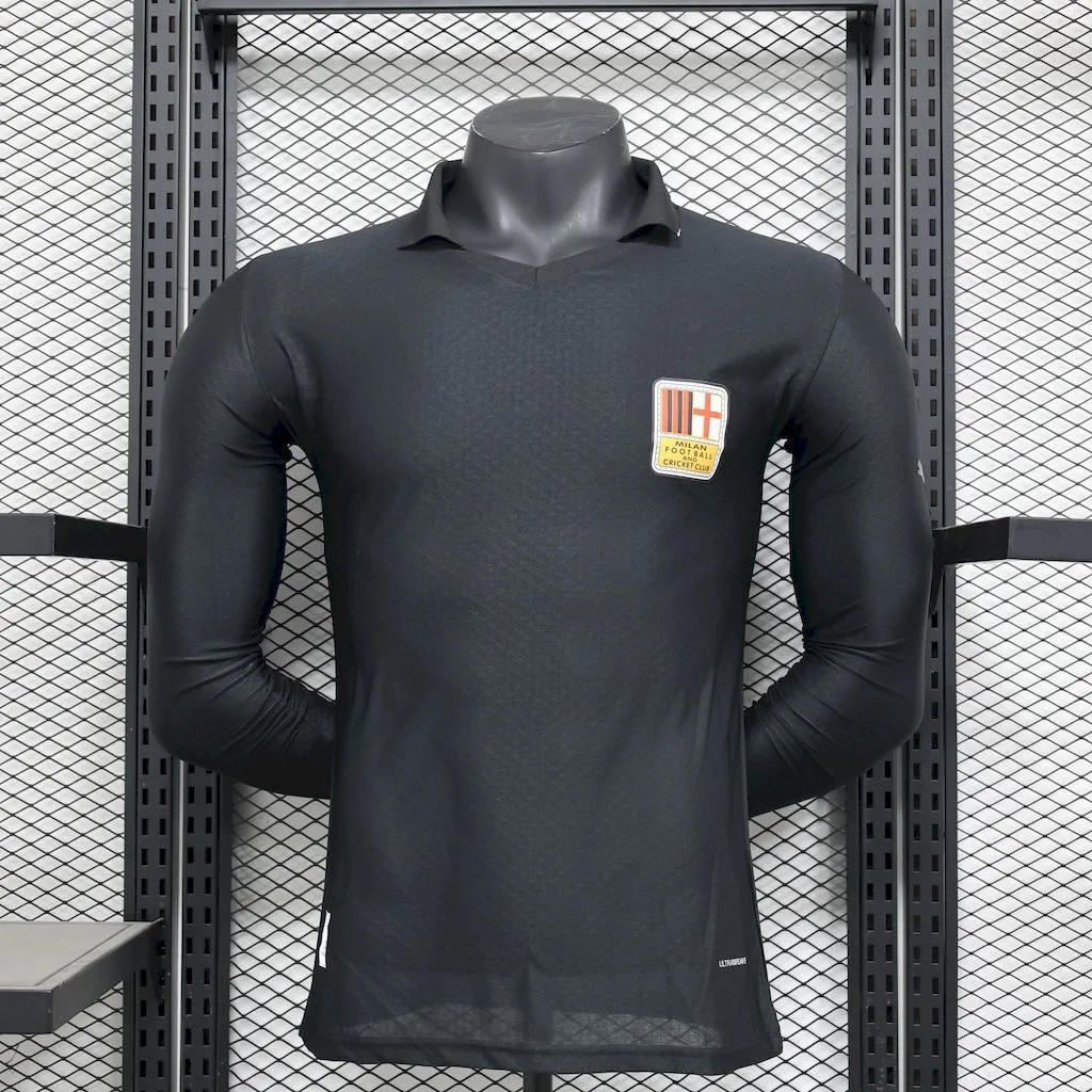 AC Milan 2024/25 125th Black goalkeeper Retro Long Sleeves Jersey Player Version, foto 1