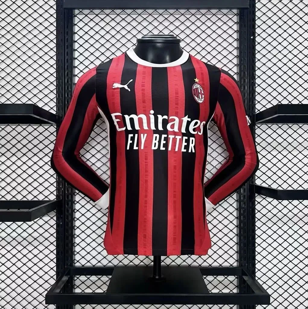 AC Milan 2024/25 Home Long Sleeves Jersey Player Version, foto 1