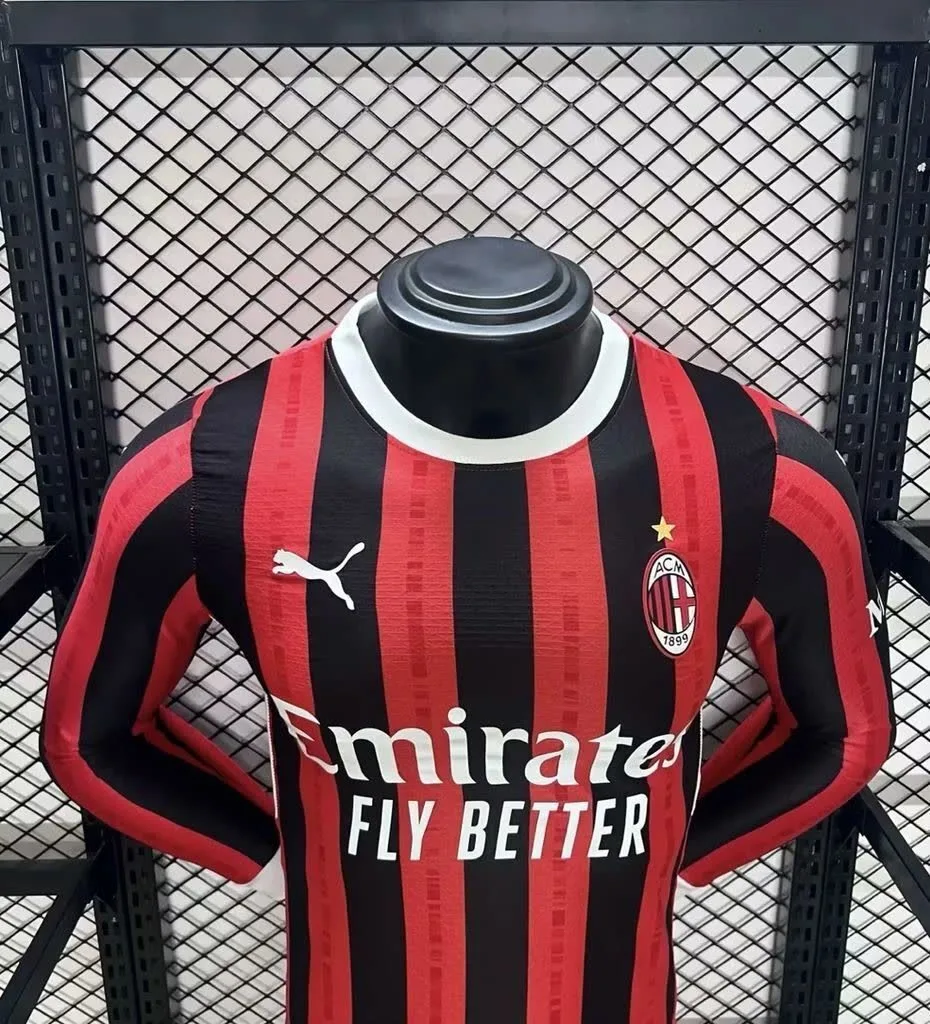AC Milan 2024/25 Home Long Sleeves Jersey Player Version, foto 3
